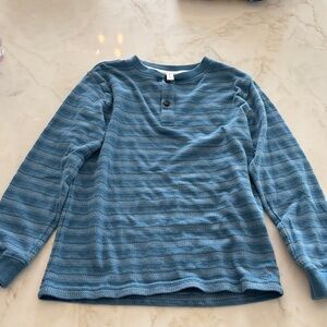 Janie and Jack Light Blue Striped Long-Sleeve Henley